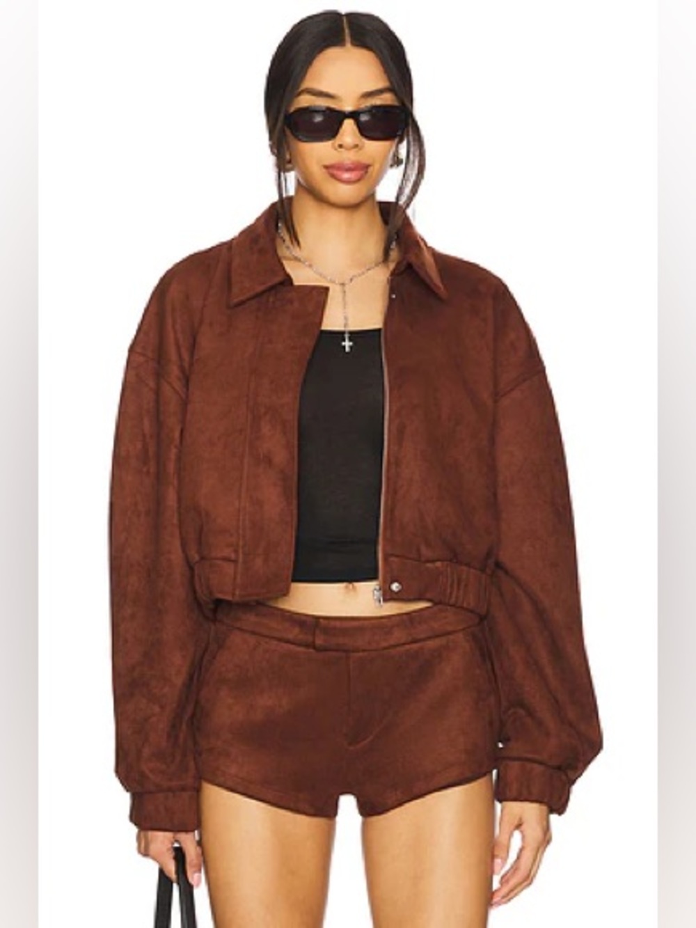 MORE TO COME 
Amanda Faux Suede Jacket